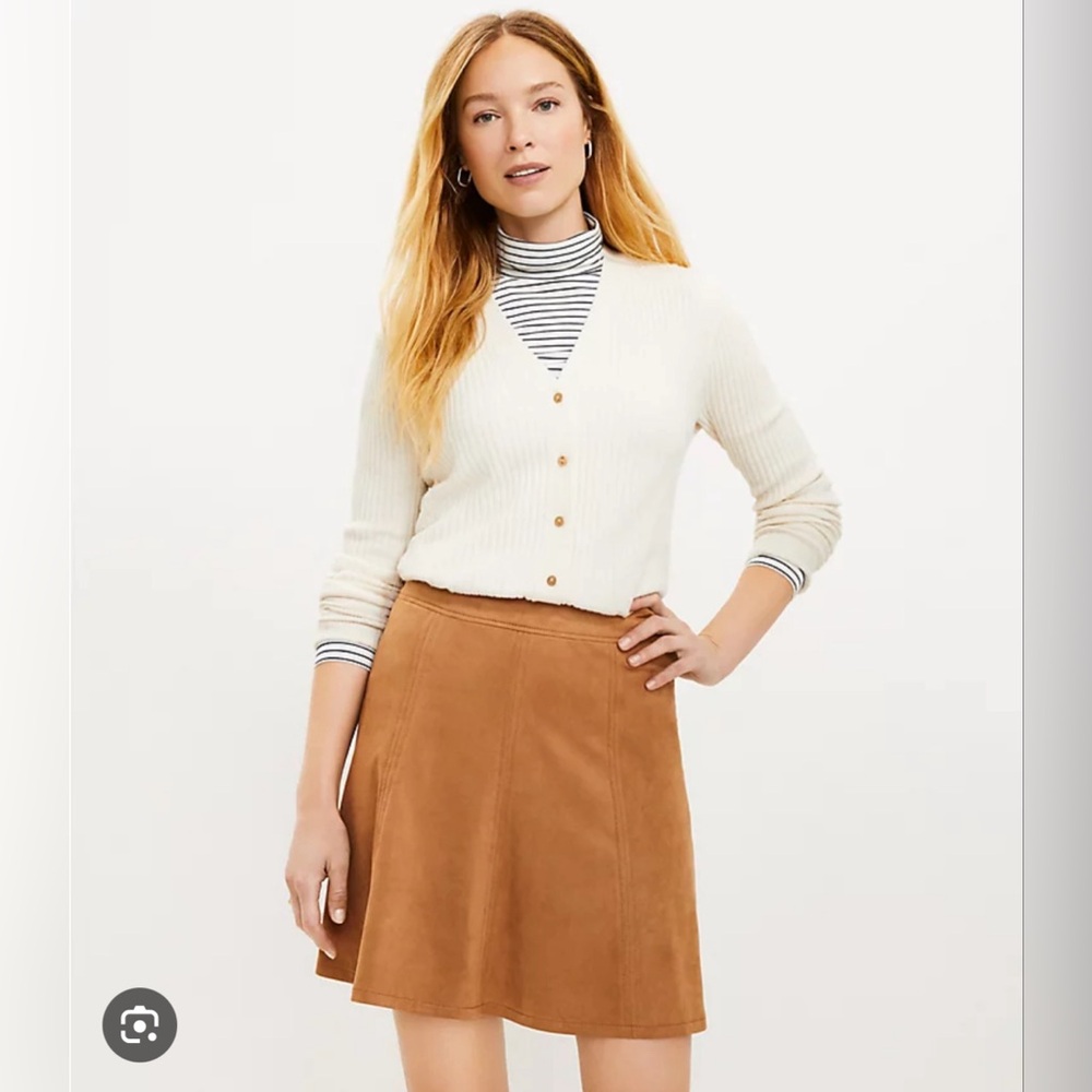 Loft Faux Suede Flippy Skirt